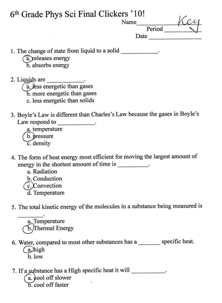 6th assignment answer key