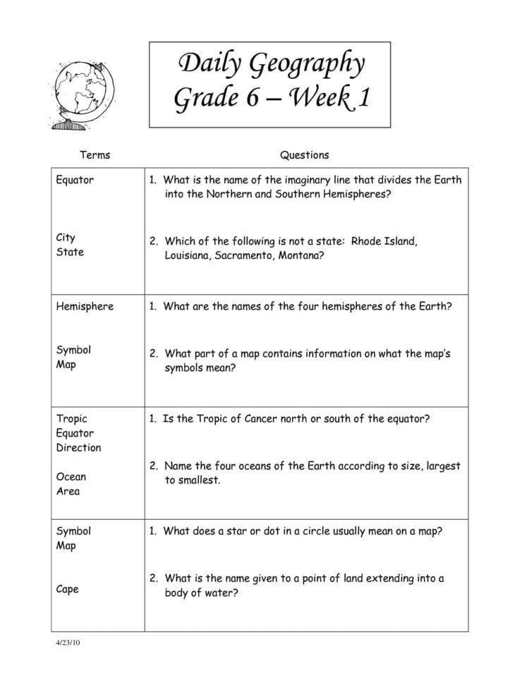 5Th Grade Social Studies Worksheets Pdf