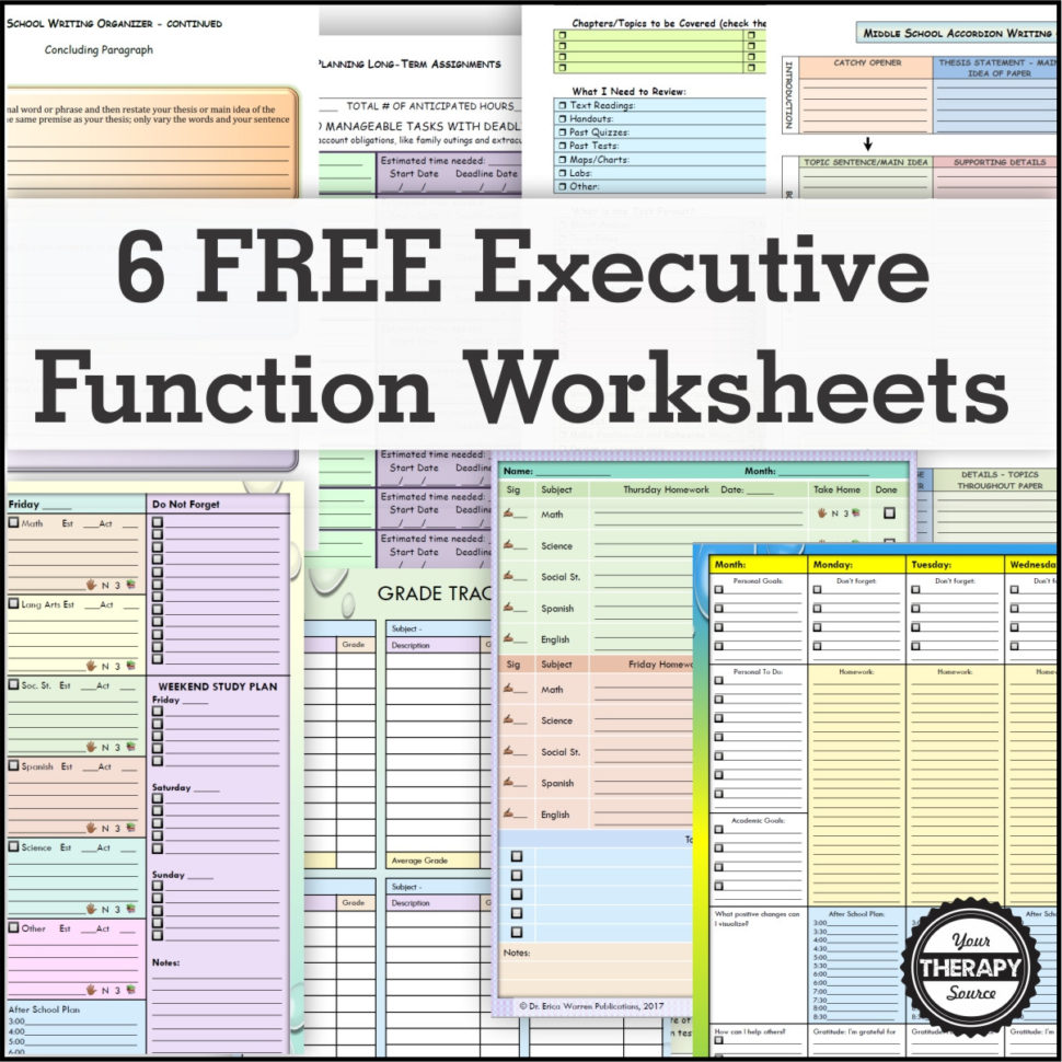 6 Free Executive Functioning Activity Worksheets  Your