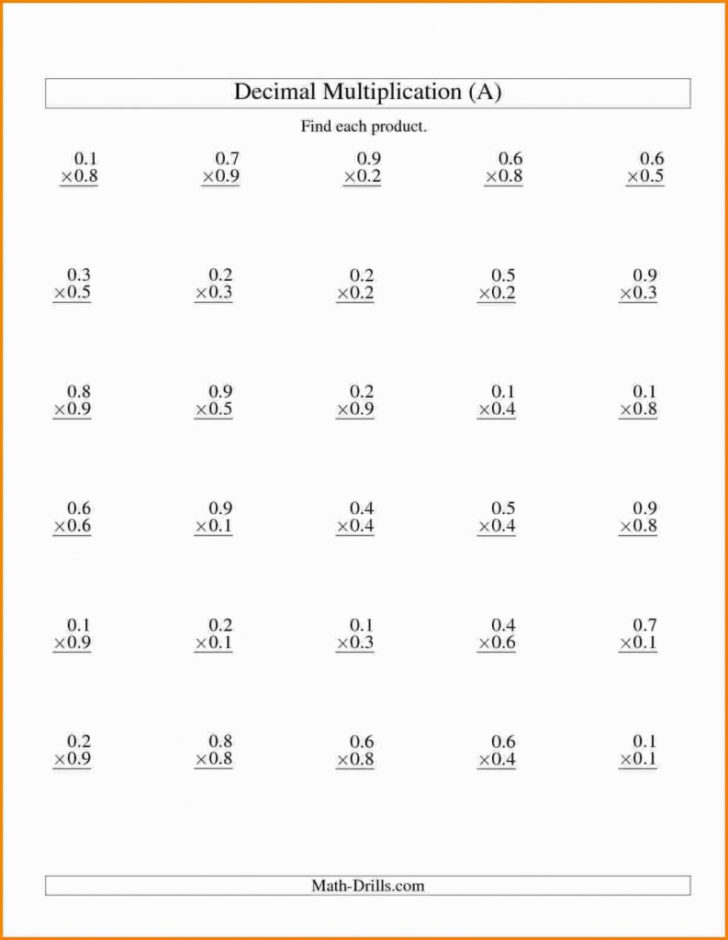 6 Grade Worksheet Multiplying Decimals Worksheet Idea Of — db-excel.com