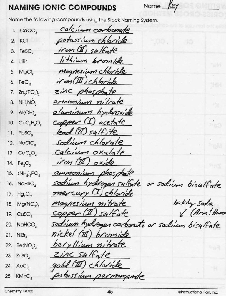 61 Elegant Acids And Bases Nomenclature Worksheet Answers Db excel