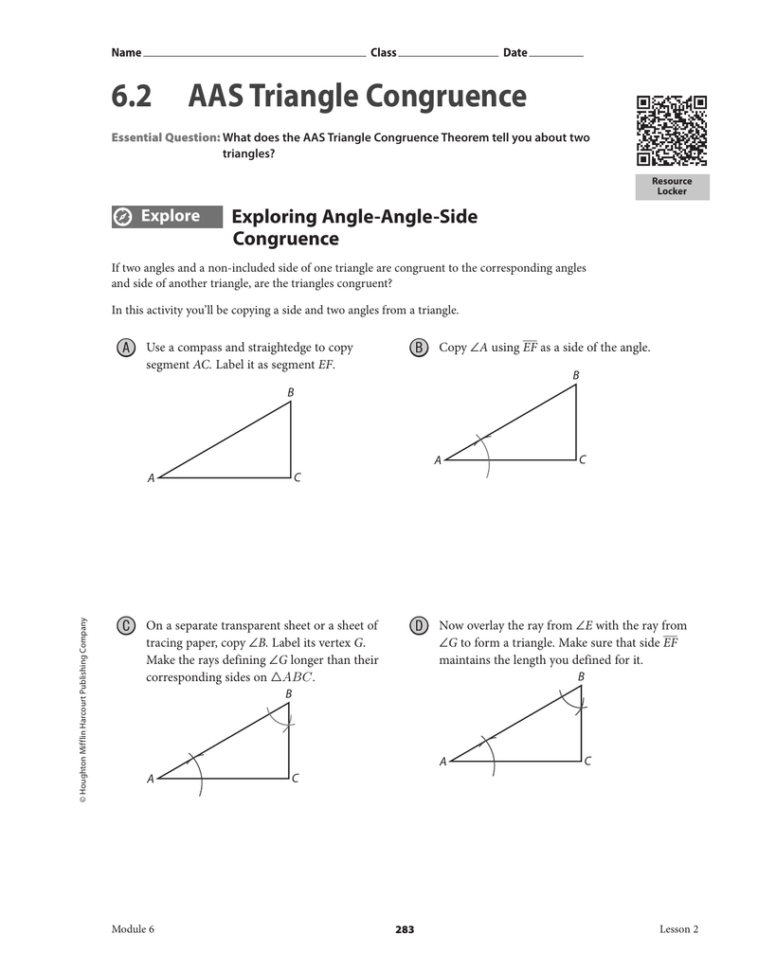 62 Aas Triangle Congruence