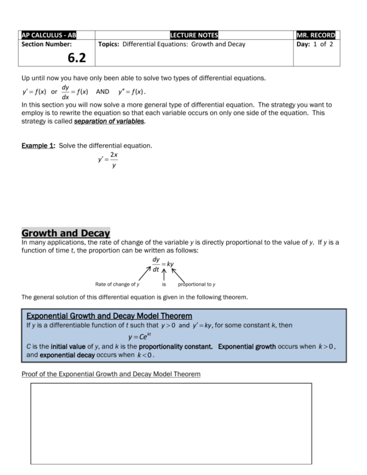 Growth And Decay Worksheet