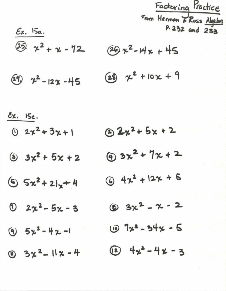 64 Algebra Worksheets Algebra 1 Math Worksheets Www