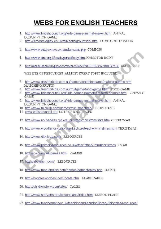 66 Useful Websites For Teachers  Esl Worksheetjguerrerol