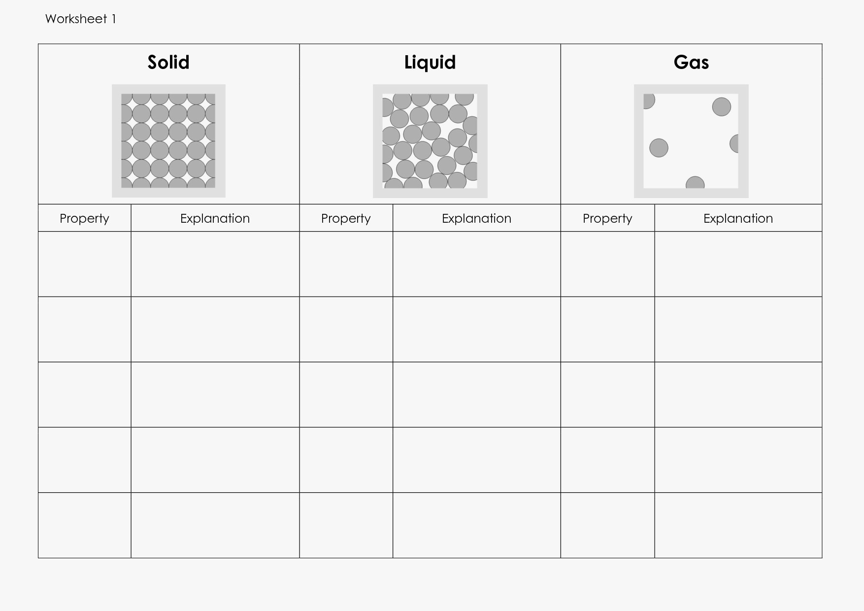 Solid Liquid Gas Worksheet Db excel