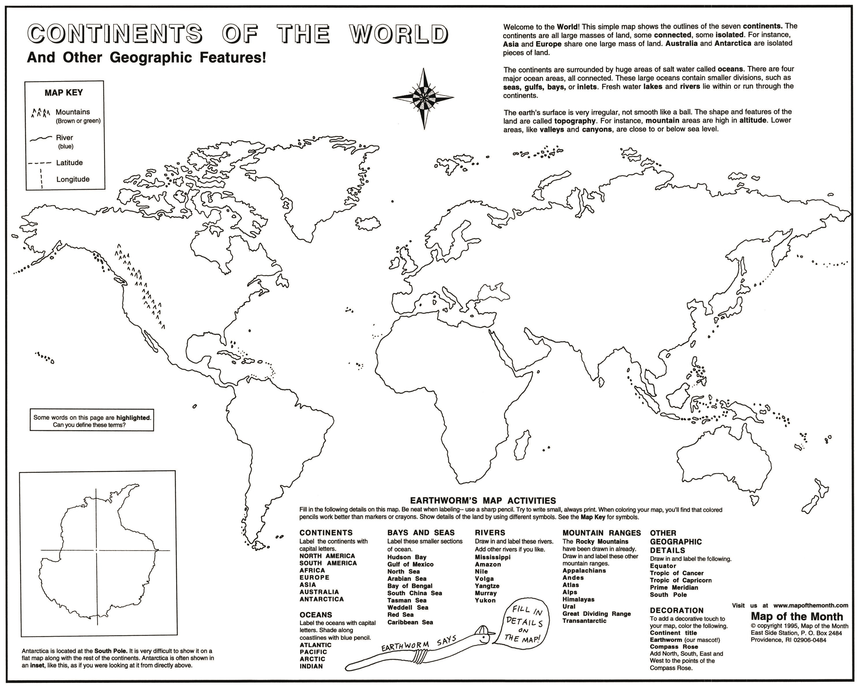 68 Graspable Map With Labeled Continents And Oceans — db-excel.com