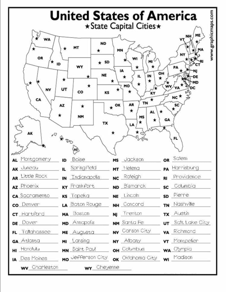 69 Unfolded United States Study Map Printable