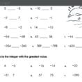 6Th Grade Integers Math – Fjaaswclub