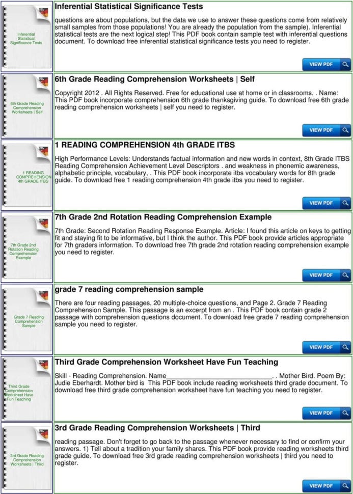 6Th Grade Reading Comprehension Test