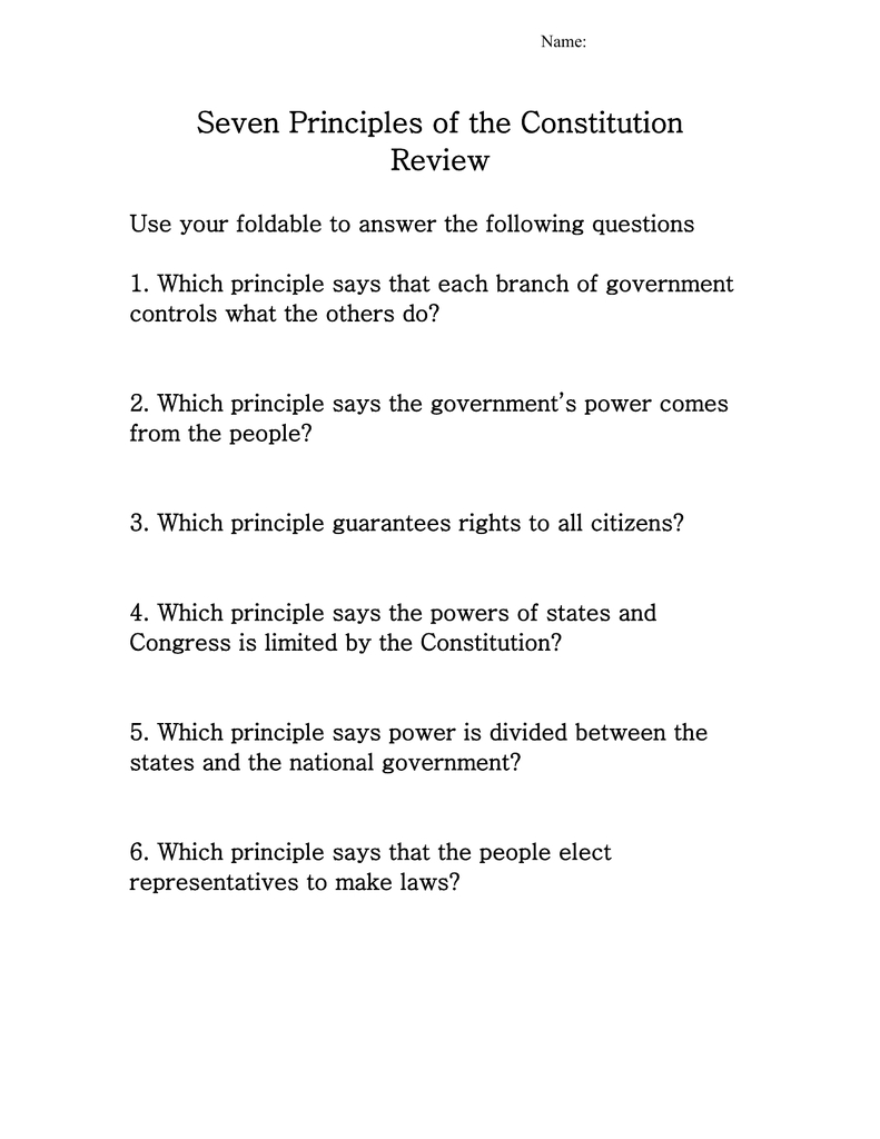 7 Principles Of The Constitution Review Ss09
