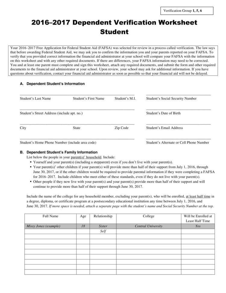 7 Steps In Filling Out A Dependent Verification Form