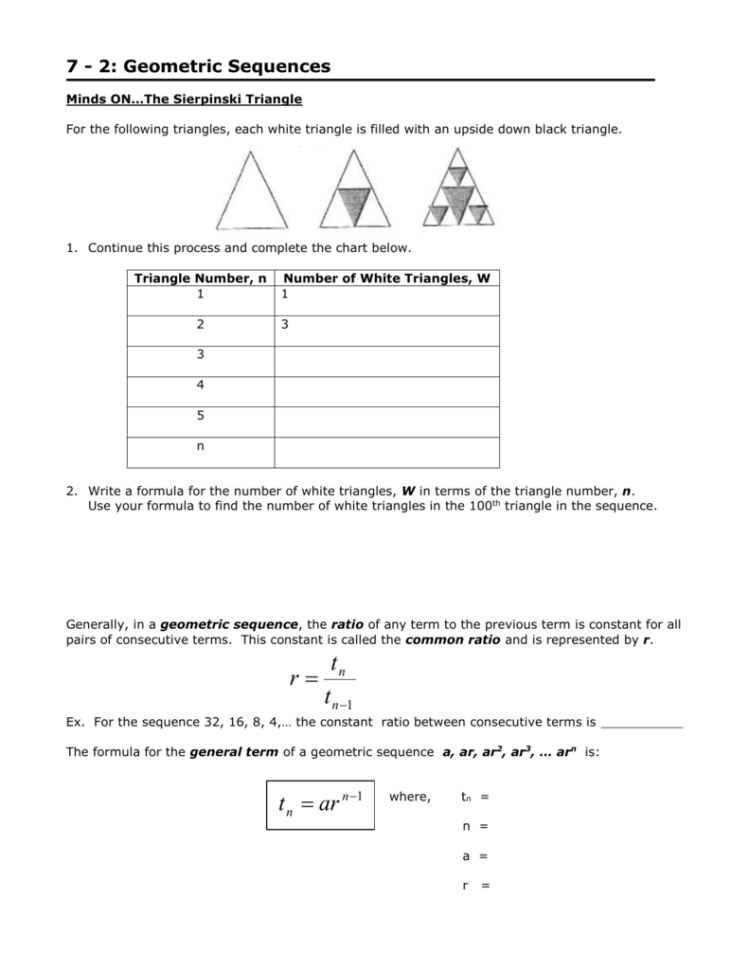 72 Geometric Sequences