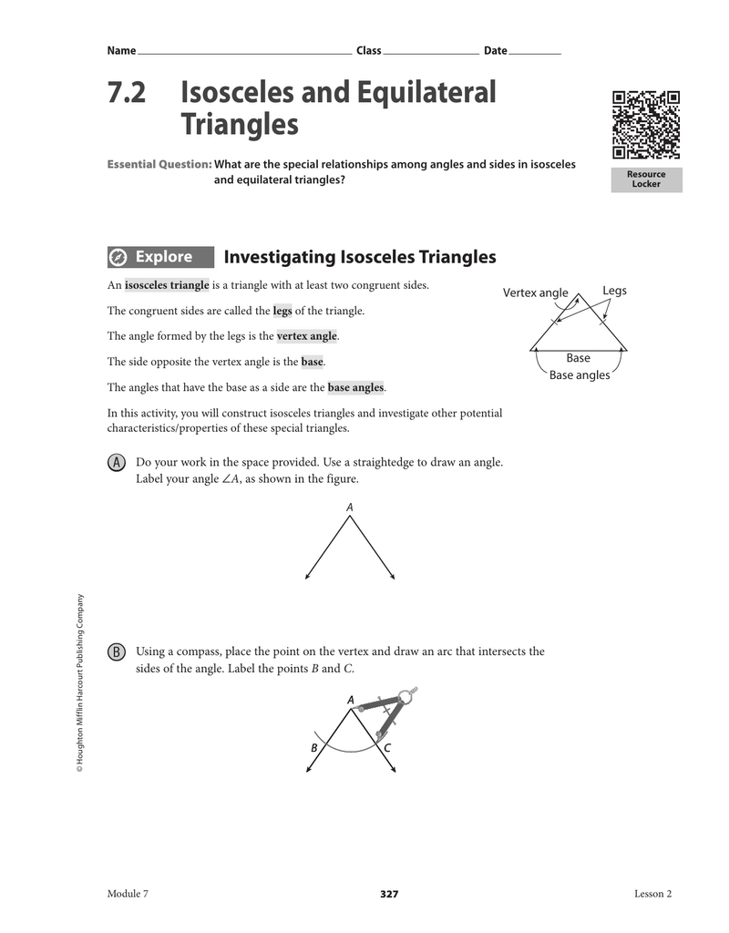 4 5 isosceles and equilateral triangles worksheet