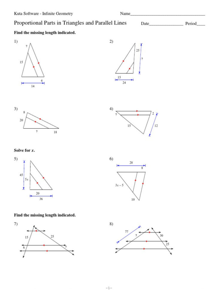 7Proportional Parts In Triangles And Parallel Lines
