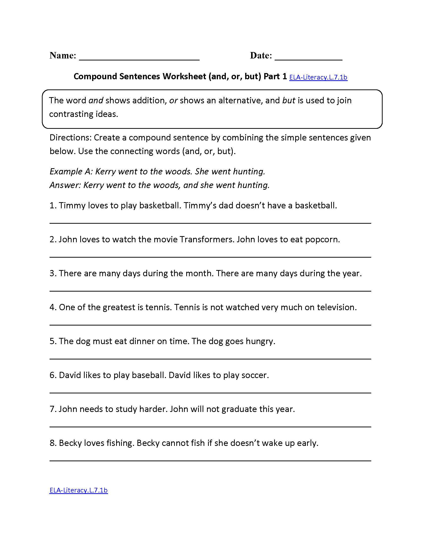 7Th Grade Common Core  Language Worksheets