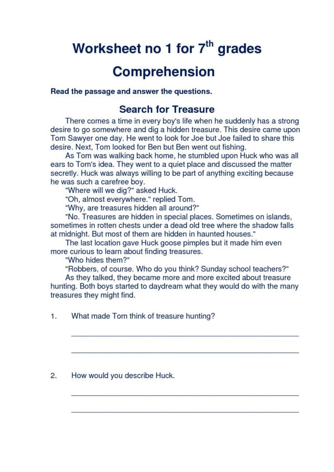 7Th Grade English Worksheets Transcription And Translation