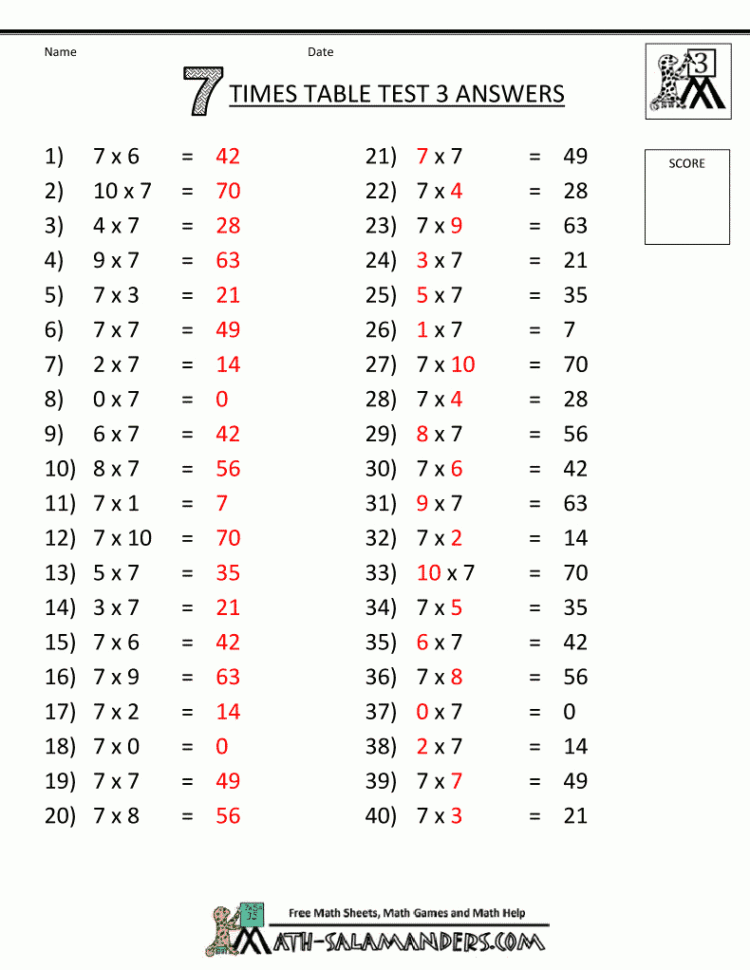 7Th Grade Math Worksheets Free Printable With Answers  Free