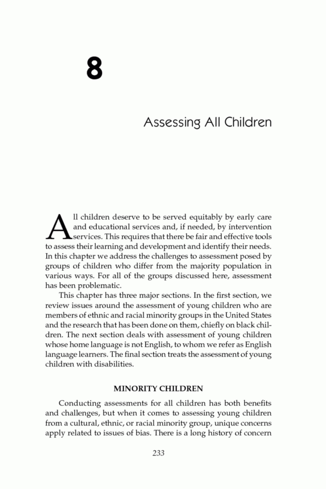 8 Assessing All Children  Early Childhood Assessment Why