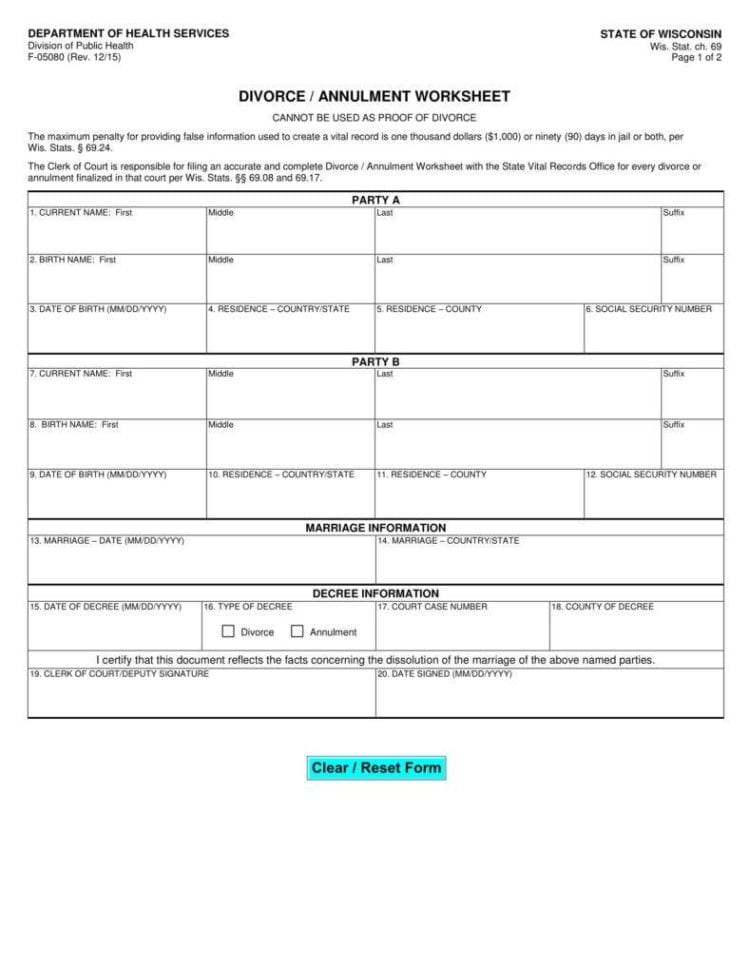 8 Divorce Worksheets Breaking Up The Legal Y  Pdf