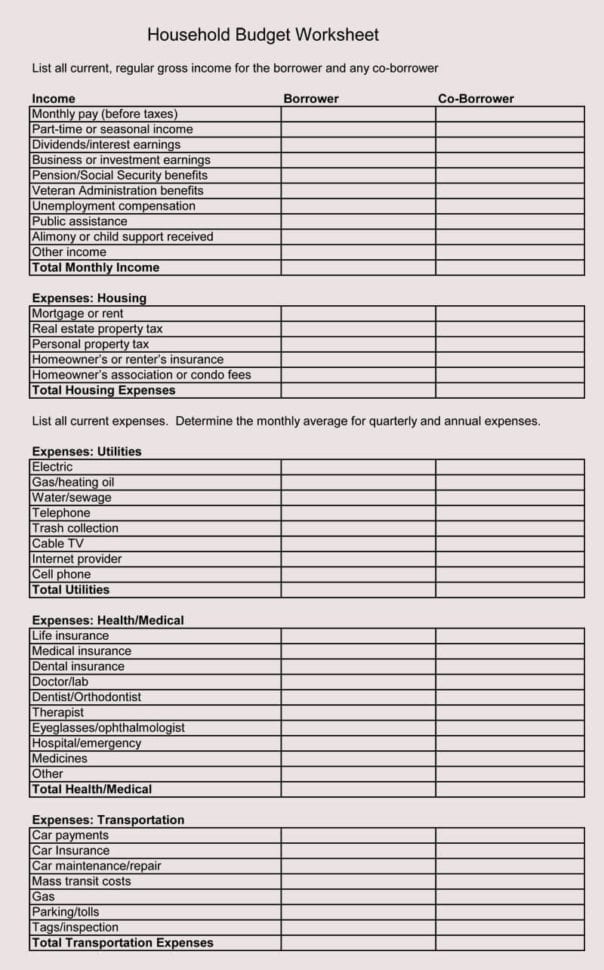 8 Free Family Budget Worksheet S For Excel