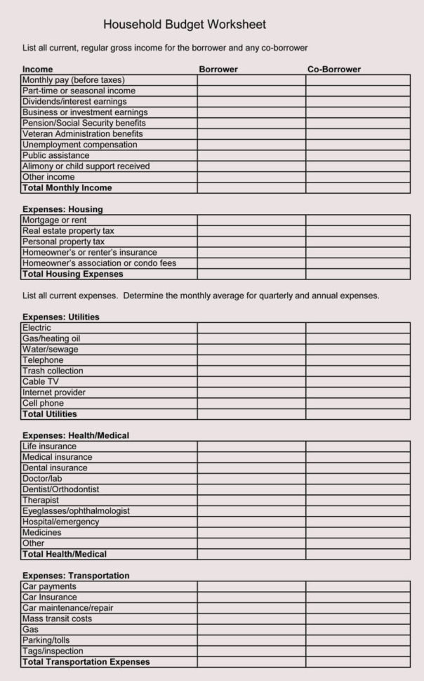 8 Free Family Budget Worksheet S For Excel