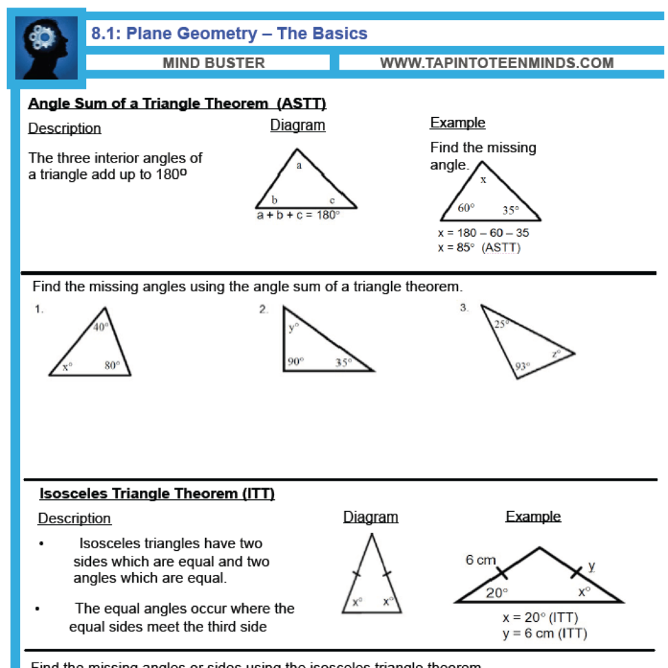 81  Angle Relationships In Triangles And Parallel Lines