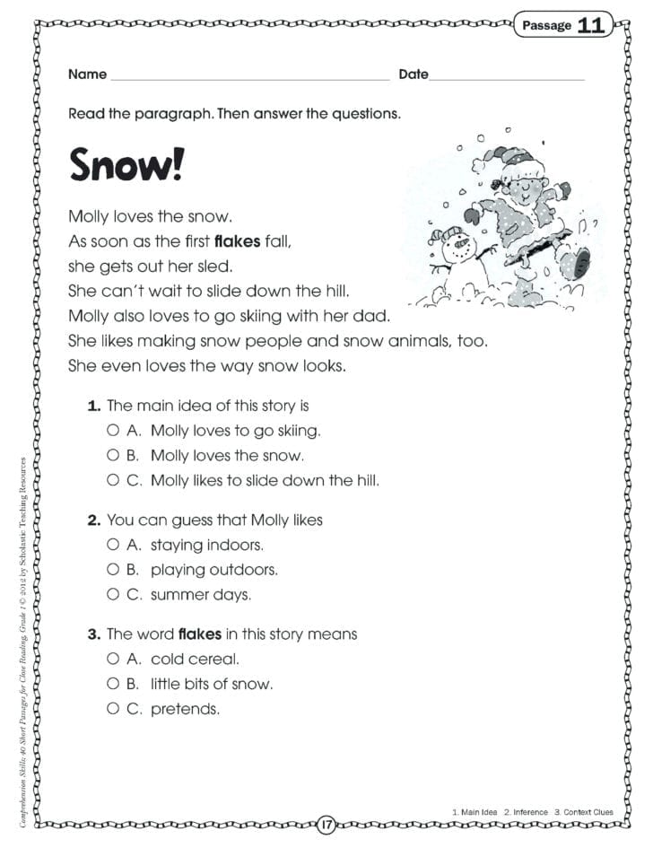 Main Idea Worksheets Middle School