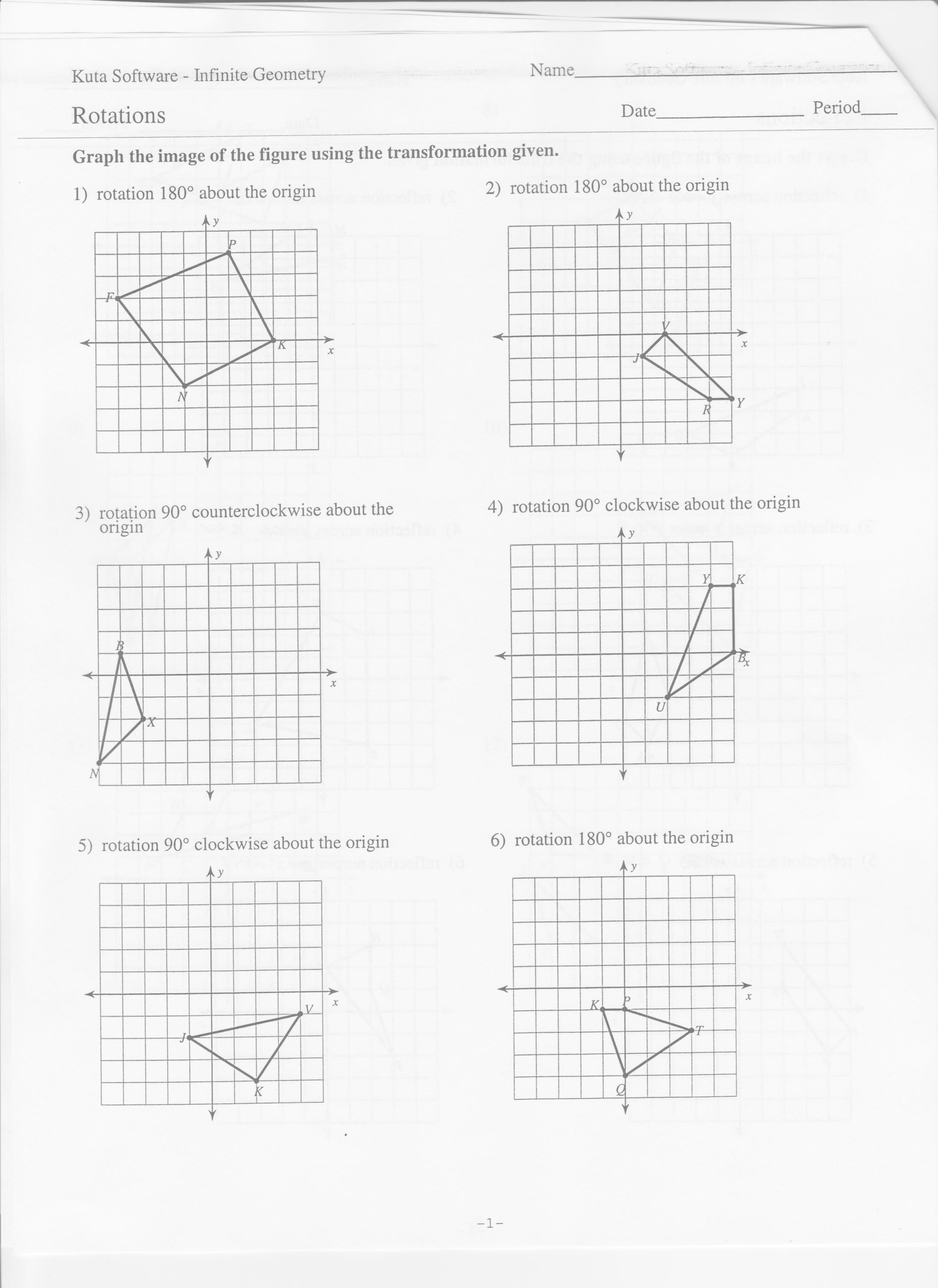 National Treasure Math Worksheet Answers With Rotations Worksheet 8th Grade