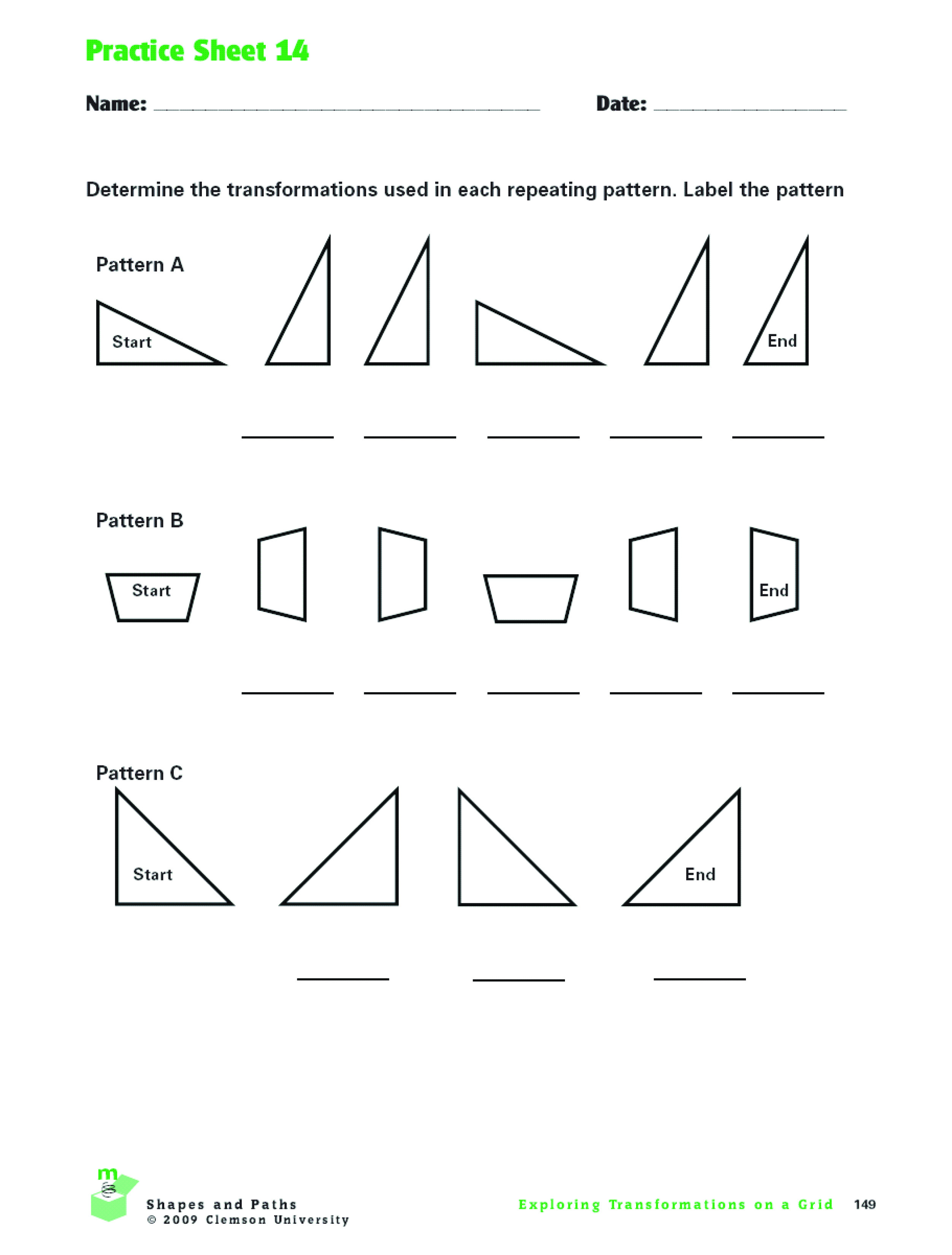 8Th Grade Math Translations Worksheets  Printable Worksheet Page