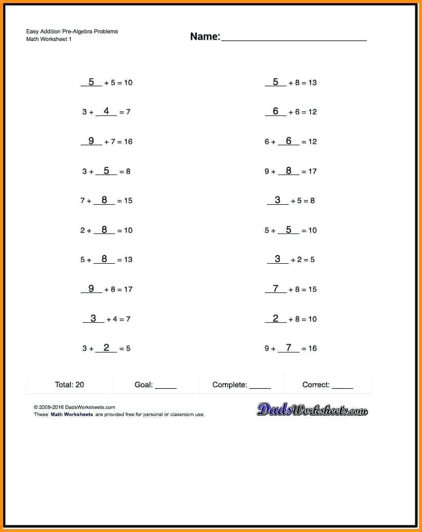 8Th Grade Math Worksheet Printable
