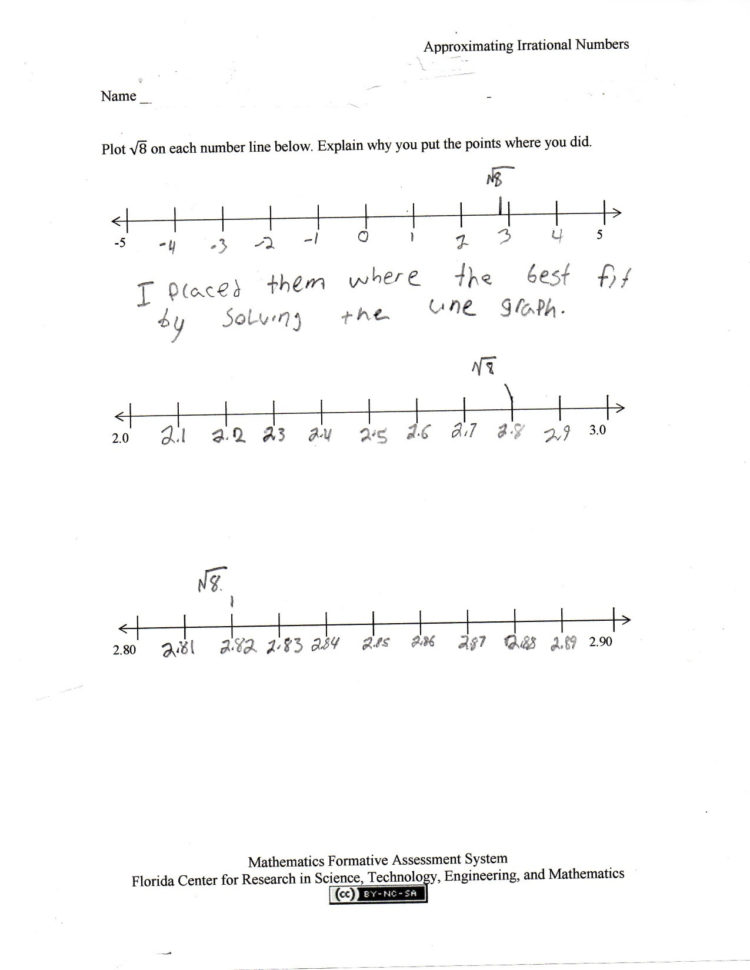 8Th Grade Math Worksheets Square Roots  Printable Worksheet
