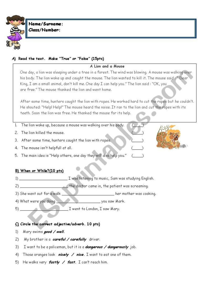 8Th Grade Reading Worksheets
