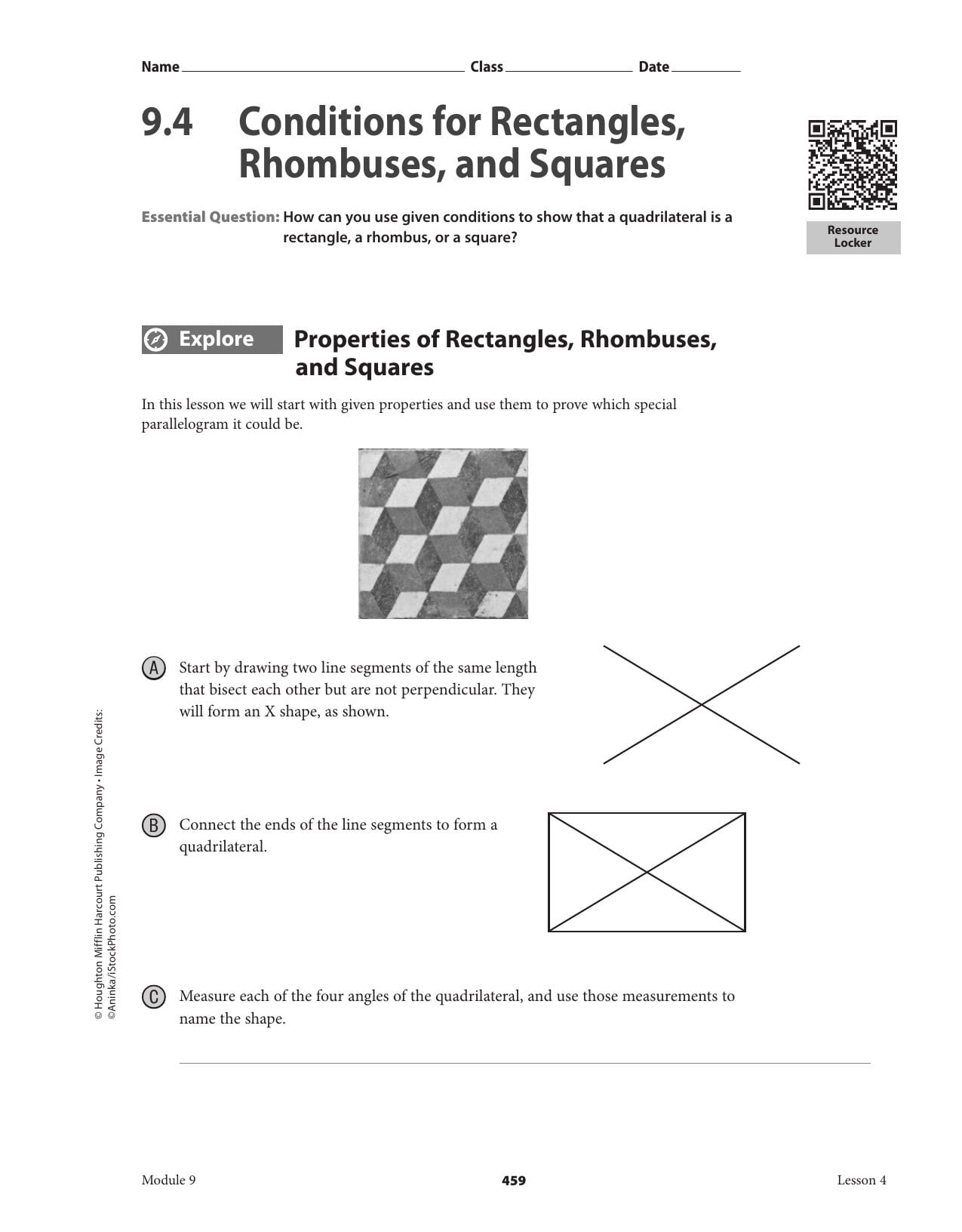 9  4 Conditions For Rectangles Rhombuses And Squares