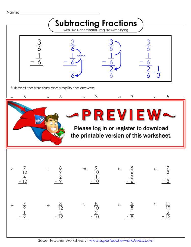 9 Fraction Worksheets   Pdf