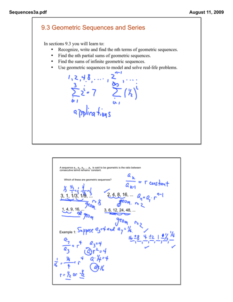 93 Geometric Sequences And Series