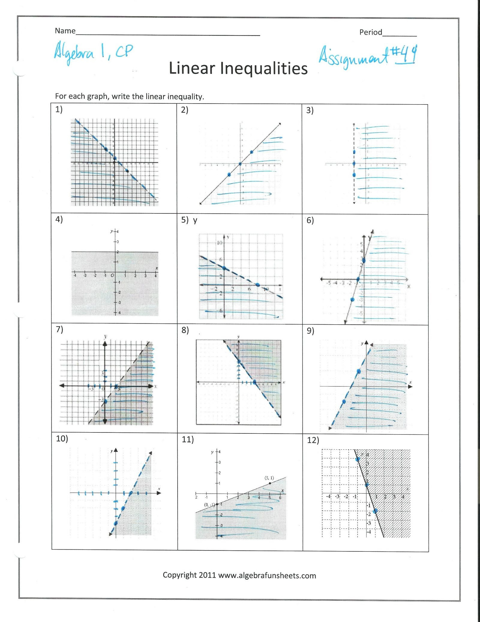97 Linear Inequalities Worksheet With Answers  Louboutinsoldes