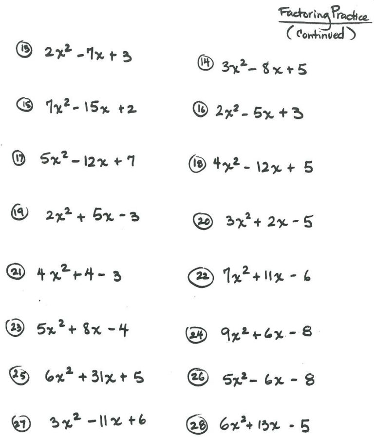 Math For 9th Graders Worksheets