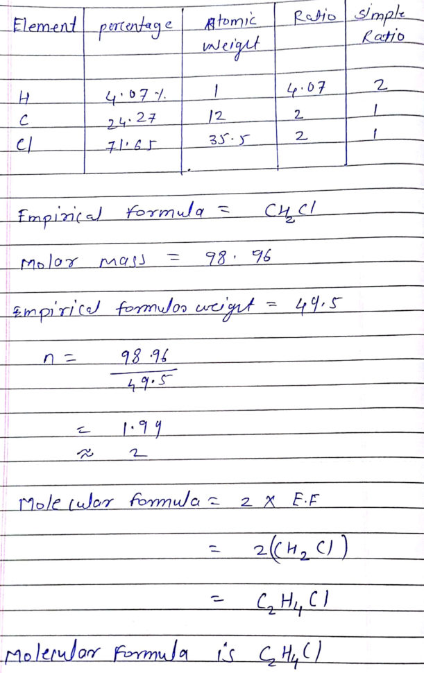 A Compound Contains 407 Hydrogen 2427 Carbon And 7165