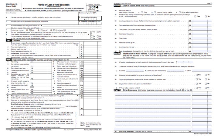 Income To File Schedule C