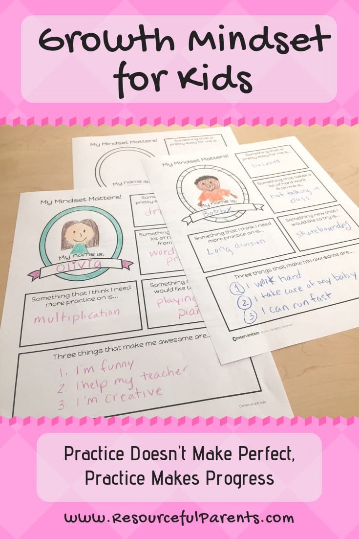 A Worksheet To Help Your Child With Growth Mindset