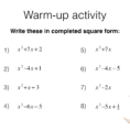 A18B – Solving Quadratic Equationscompleting The Square