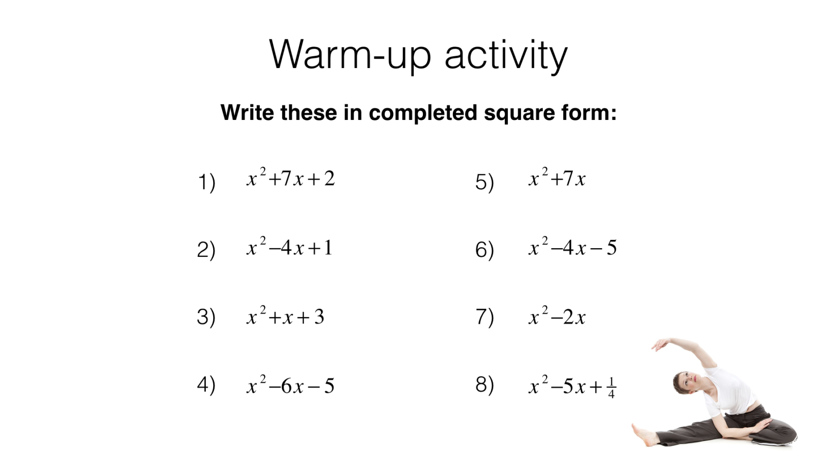 A18B – Solving Quadratic Equationscompleting The Square