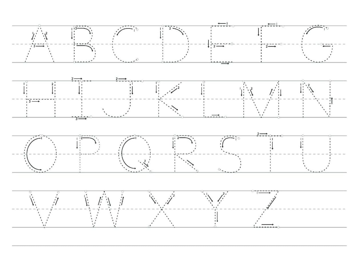 Abc Tracing Letters Free Printable Letter Tracing Roads Abc