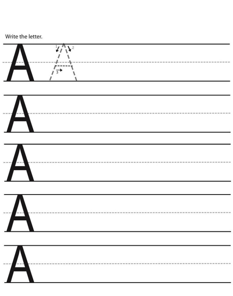 Abc Writing Worksheets For Kindergarten Activity » Printable