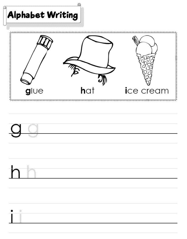 Abc Writing Worksheets For Kindergarten Easy » Printable