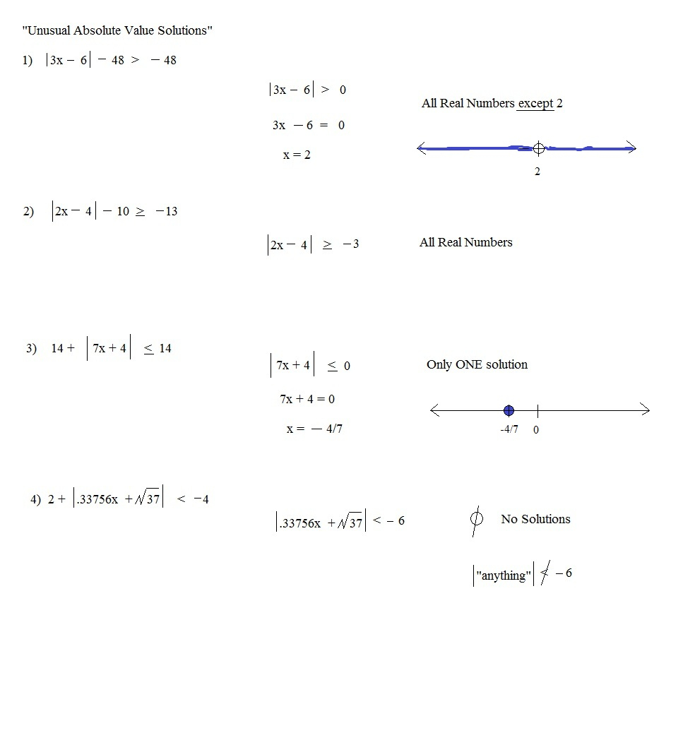 Absolute Value Inequalities Worksheet With Answers Math Db excel