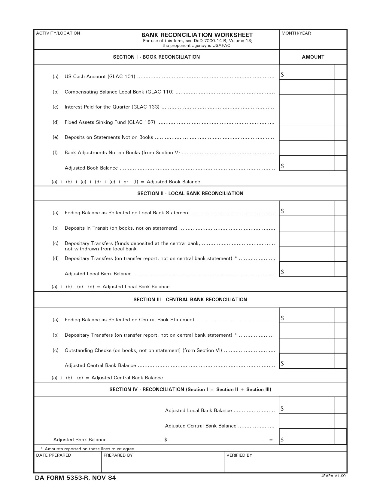 Accounting Reconciliation Worksheets  Kidsworksheets