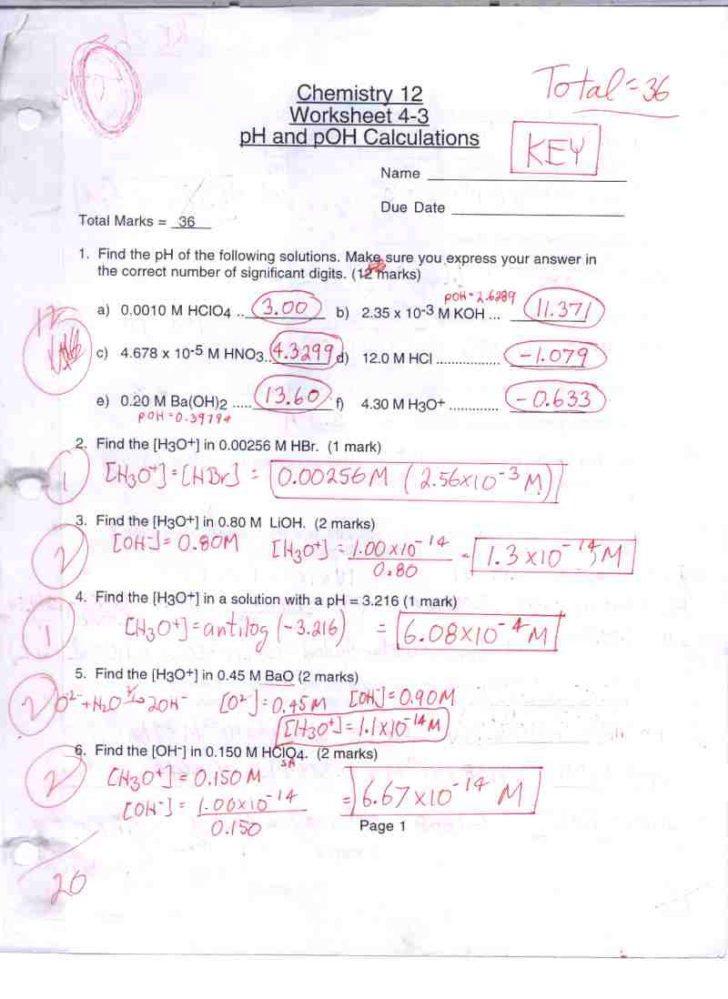 Ph And Acid Rain Worksheet