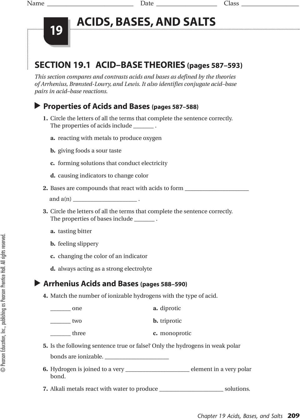 Acids Bases And Salts Worksheet  Soccerphysicsonline